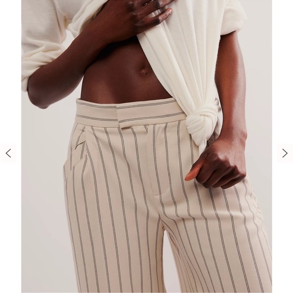 NWOT Free People Tegan striped barrel trouser 6 - Picture 4 of 11